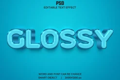 Glossy 3d Editable Psd Text Effect