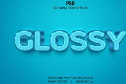 Glossy 3d Editable Psd Text Effect
