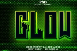 Glow 3d Editable Text Effect font