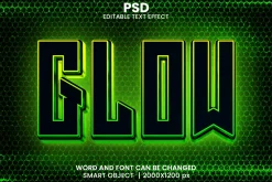 Glow 3d Editable Text Effect font