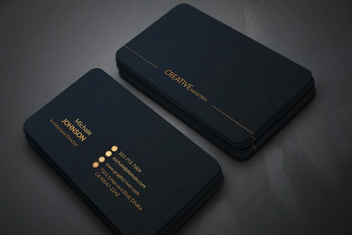 Gold Black Business Cards