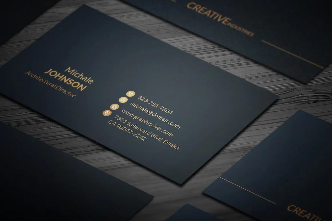 Gold Black Business Cards