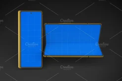 Gold & Dark Z Fold 2 Mockup