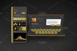 Gold & Dark Z Fold 2 Mockup