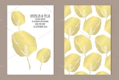 Golden Calla Card Template