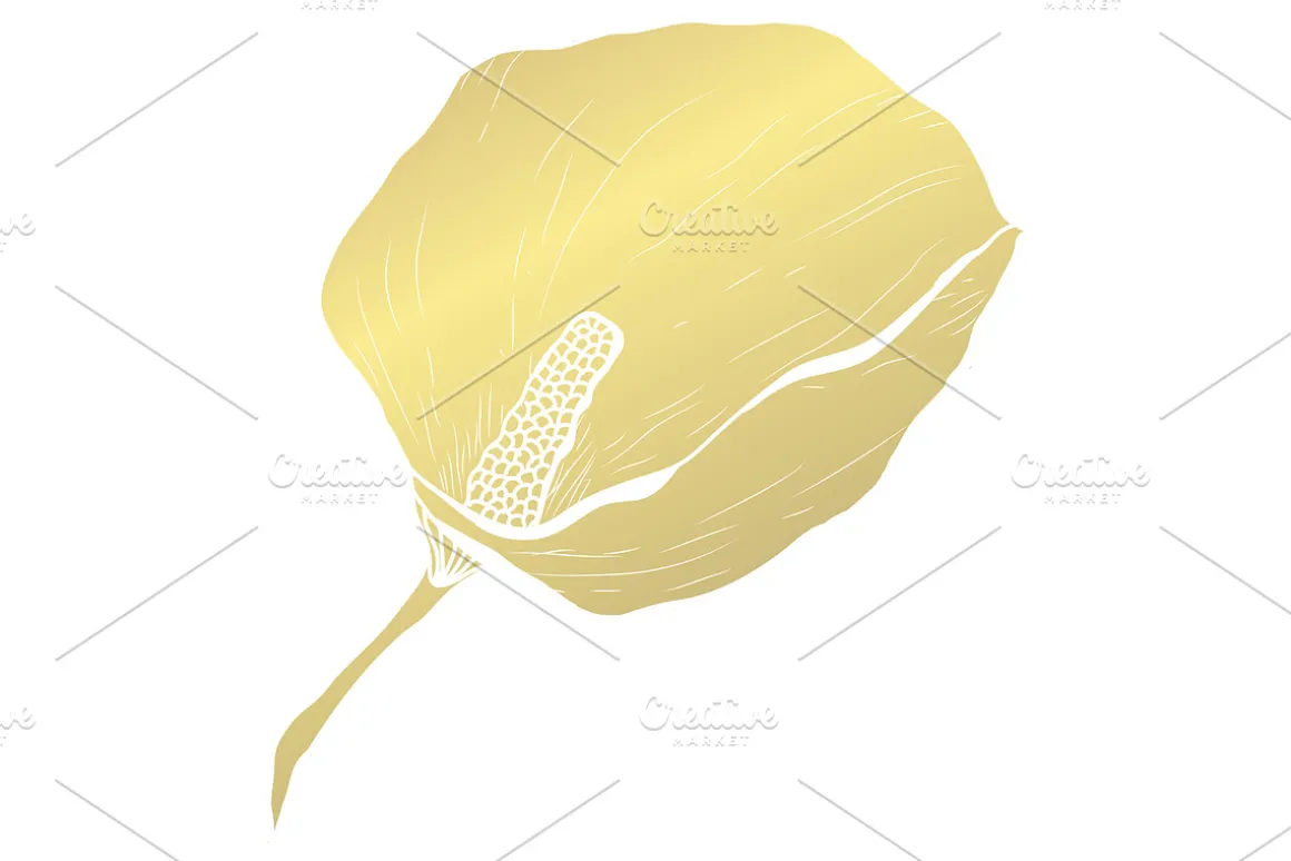 Golden Calla Card Template