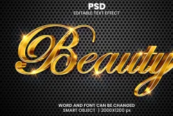 Golden Chrome luxury 3D Text Effect