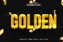 Golden 3D Editable Text Effect Style