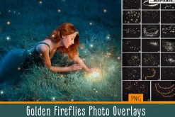 Golden Fireflies Photo Overlays