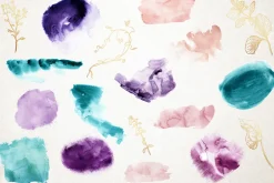 18 Gold floral watercolor splatters