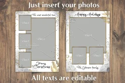 Gold Frames Photo Cards Template PSD