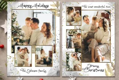 Gold Frames Photo Cards Template PSD