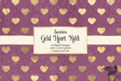 Gold Heart Kraft Digital Paper