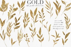 Gold leaves, splatters & strokers