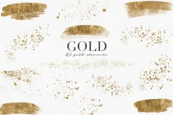 Gold leaves, splatters & strokers