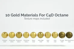 10 Gold Materials For Cinema4D Octan