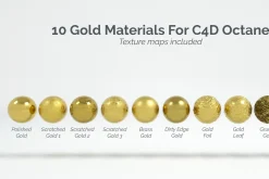 10 Gold Materials For Cinema4D Octan
