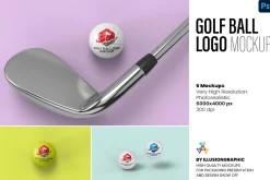 Golf Ball Logo Mockup - 6 views