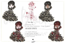 Gothic School Nerd Girl Clipart
