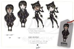 Gothic School Nerd Girl Clipart