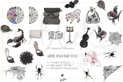 Gothic School Nerd Girl Clipart