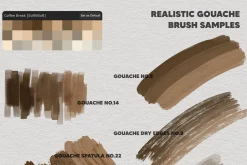 Gouache Procreate Brush Kit of 23