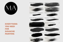 Gouache Procreate Brush Kit of 23