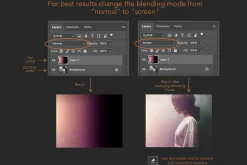 Gradient light leak overlays