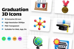 Graduation 3D Icons