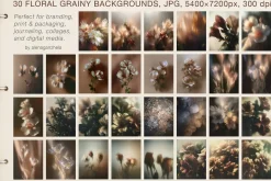 Grainy Film Floral Backgrounds