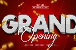 Grand Opening 3D Text Effect Style