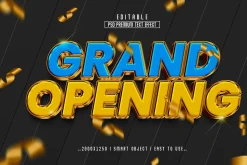 Grand Opening 3D Text Effect Style