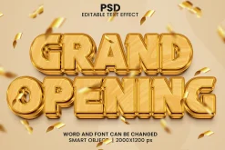 Grand Opening golden Psd Text Effect