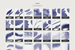 Granulating Watercolor brush set