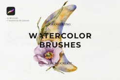 Granulating Watercolor brush set