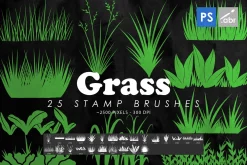 25 Grass Photoshop Stamp Brushes