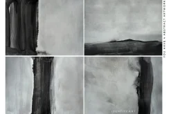 GRAY AND BLACK MODERN ART