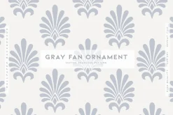 Gray Fan Ornament