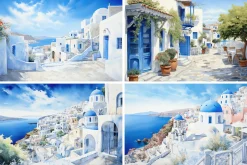 28 Greek Island Illustrations in 5K
