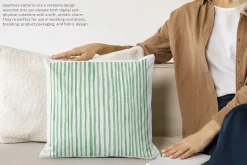 green stripes watercolor pattern