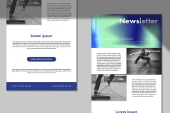 Green and Blue Newsletter with Gradi