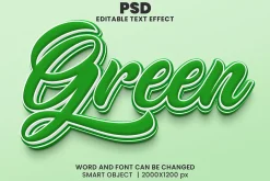 Green 3d Text Effect Style font