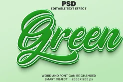 Green 3d Text Effect Style font