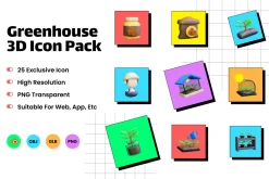 Greenhouse 3D Icons