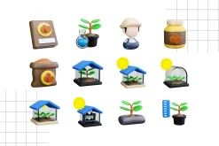 Greenhouse 3D Icons