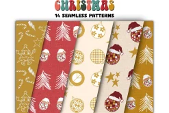 Groovy Christmas Clipart & Patterns