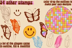 Groovy Procreate Stamp Brush Set