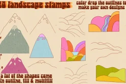 Groovy Procreate Stamp Brush Set