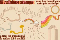 Groovy Procreate Stamp Brush Set