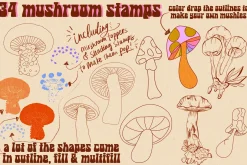Groovy Procreate Stamp Brush Set
